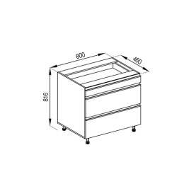 Кухонная секция нижняя Н 80 3Ш (1 + 2) FAVORIT Софи Мир мебели