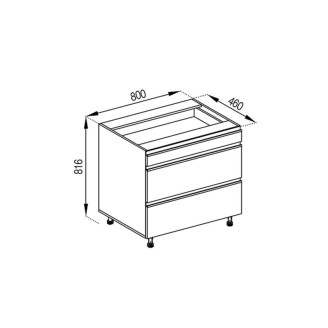 Кухонна секція нижня Н 80 3Ш (1 + 2) FAVORIT Софі Світ меблів