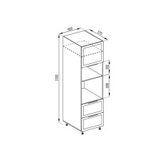 Кухонная секция пенал П 60 ДШ п/мікрохв. (h-920) FAVORIT Анна Мир мебели
