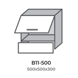 Кухонная секция В11-500 верхняя 500 вытяжка два фасада (500*360, 500*140) Модерн Эверест  
