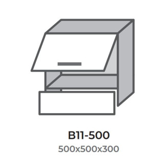 Кухонна секція В11-500 верхня 500 витяжка два фасади (500*360, 500*140) Модерн Еверест  