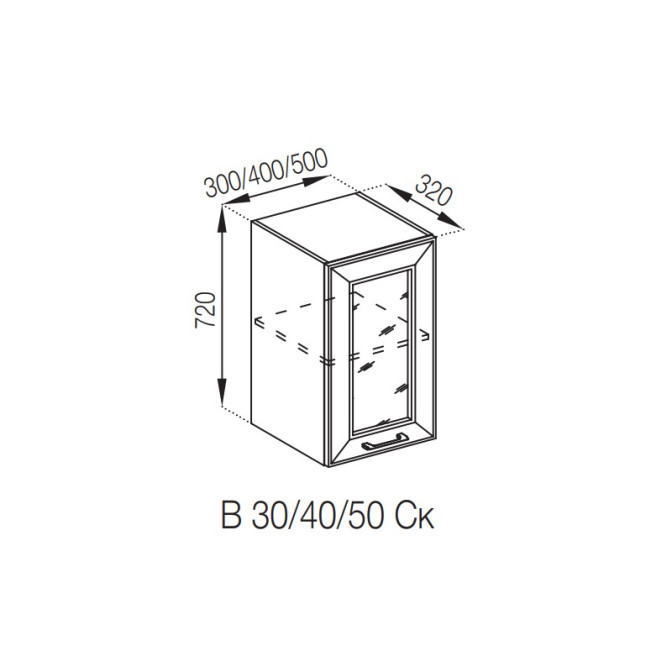 Кухонная секция верхняя В 30 Ск Марго Мир мебели 