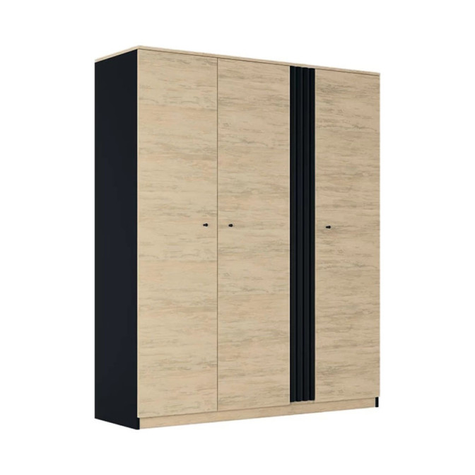 Шкаф 3Дв Дуб Артизан / Антрацит Тео Мир Мебели