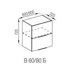 Кухонная секция верхняя В 80 Б Алиса Мир мебели