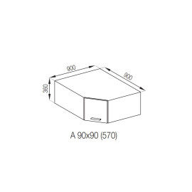 Кухонна секція антресоль А 90*90 Б'янка Світ меблів