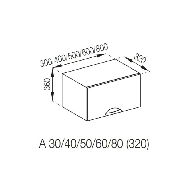 Кухонная секция антресоль А 40 (320) Адель Люкс Мир мебели