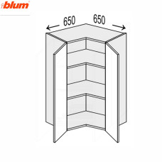 Кухонная секция Миллениум верхняя Угол В 90° 650х650/900 2дв Pro Blum ML-594W/9003 MiroMark
