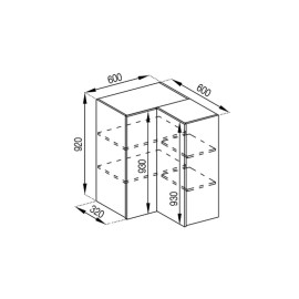Кухонная секция верхняя 60*60 кут прямий (h-920) Софи Мир мебели