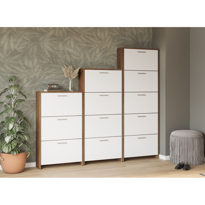 Комплект тумб для обуви Дуб Ливорно / Нимфея Альба Рене Мир Мебели