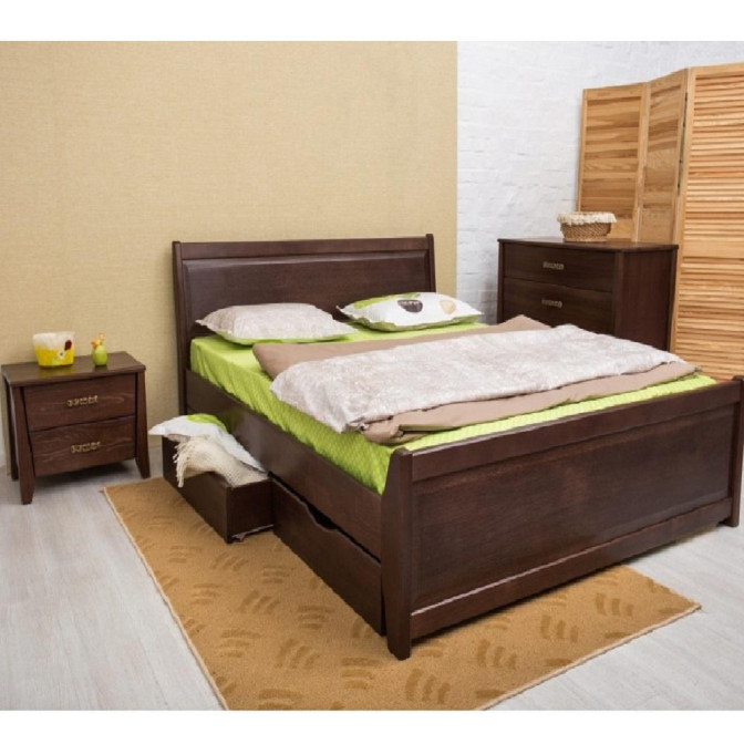 Кровать с филенкой и выдвижными ящиками Сити Олимп
