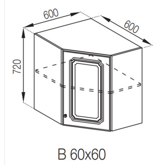 Кухонная секция верхняя 60*60 Валенсия Мир мебели