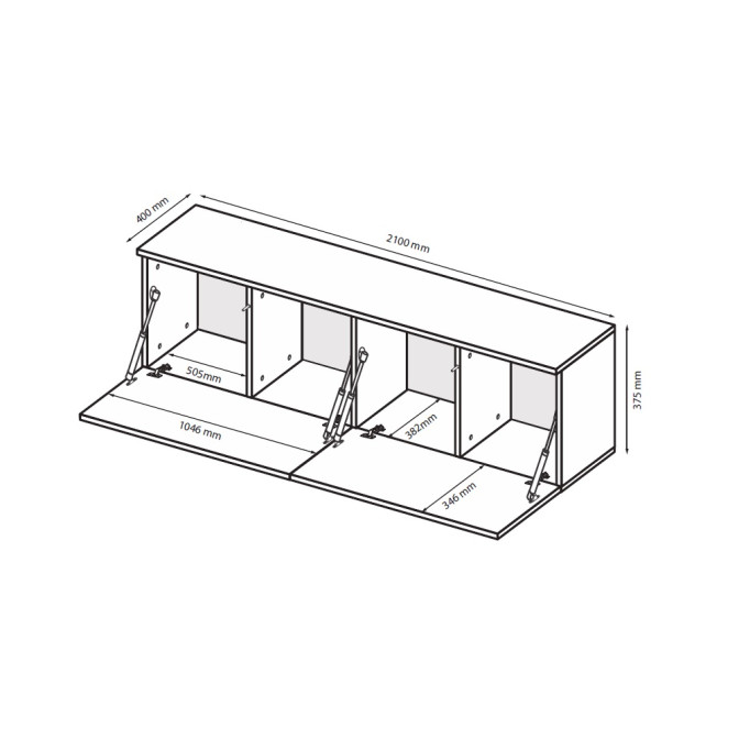 Секция LEG'S BOX TV 2,1 / Глянец Белый MiroMark LB-21-WB