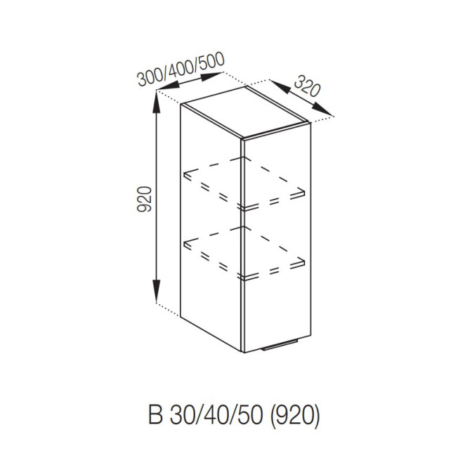 Кухонная секция верхняя В 50 (h-920) Милана Мир мебели