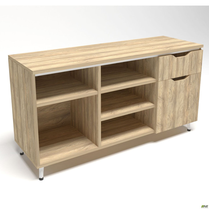 Тумба стационарная Delta DL-401R (1200х400х675мм) Блэквуд Ячменный / Опора Белый беж AMF