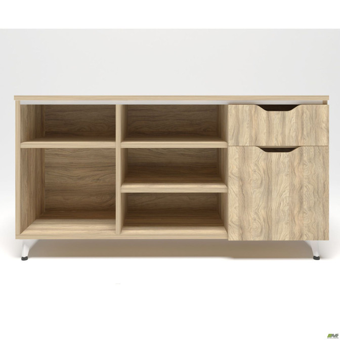 Тумба стационарная Delta DL-401R (1200х400х675мм) Блэквуд Ячменный / Опора Белый беж AMF