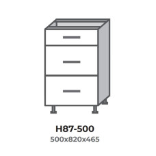 Кухонна секція Н87-500 нижня 500 три шухляди Модерн Еверест  