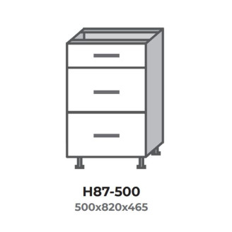 Кухонна секція Н87-500 нижня 500 три шухляди Модерн Еверест  