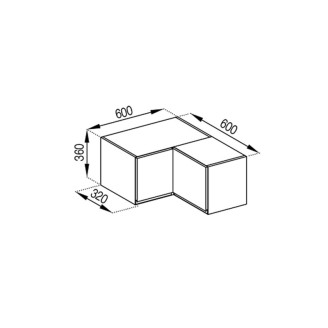 Кухонная секция антресоль А 60х60 кут прямий (320) Тина Мир мебели 