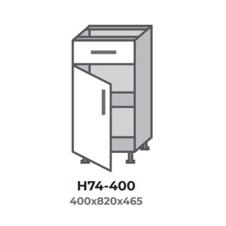 Кухонна секція Н74-400 нижня 400  одна шухляда одна дв. Модерн Еверест  