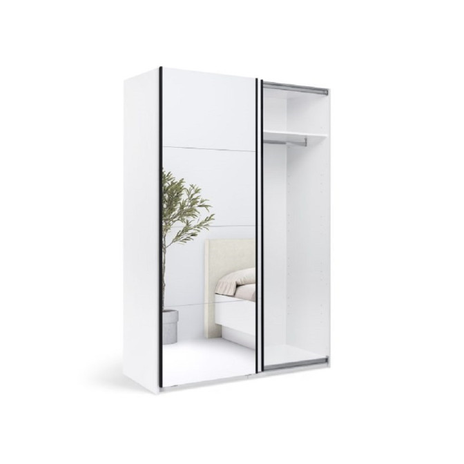 Шафа-купе 1,5х2,1 з дзеркалом2Дв Міла / Mila Глянець Білий MiroMark MA-19-WB