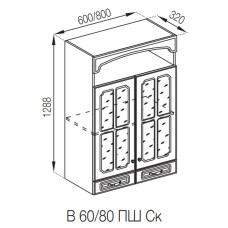 Кухонна секція верхня В 80 ПШ Ск LUX Валенсія Світ меблів