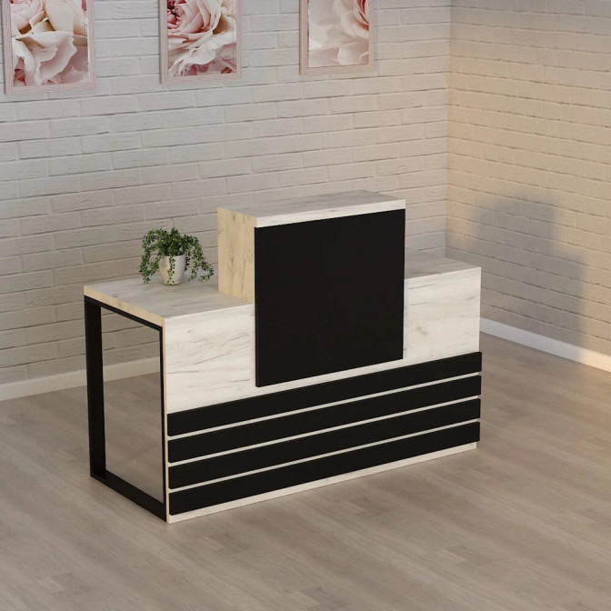 Ресепшин-5 стіл стійка 1400 Дуб Крафт Білий Гамма стиль