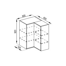 Кухонная секция верхняя 60*60 кут прямий (h-920) Тина Мир мебели