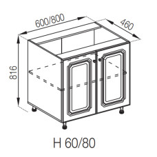 Кухонна секція нижня Н 80 Валенсія Світ меблів