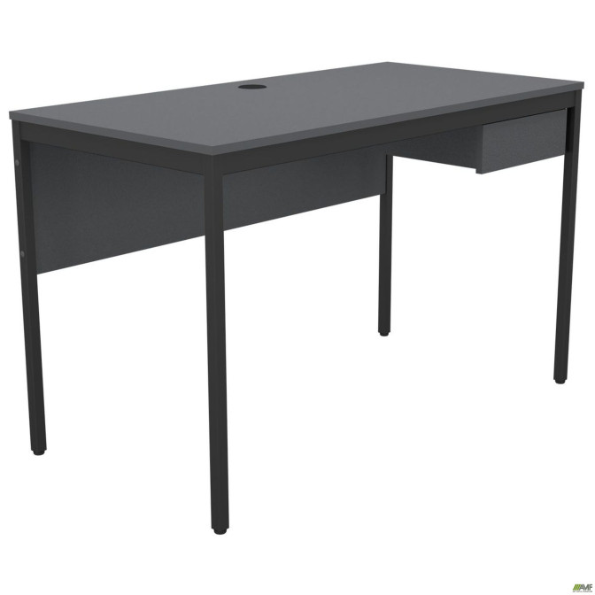 Стіл Осло з ящиком (1187х600х750) чорний графіт, Сірий Шифер AMF