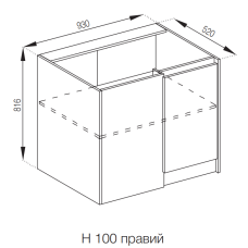 Кухонная секция нижняя Н 100 Графити Мир мебели 