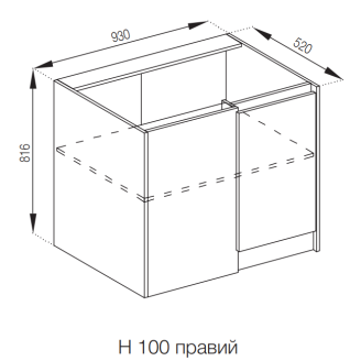 Кухонна секція нижня Н 100 Графіті Світ меблів 