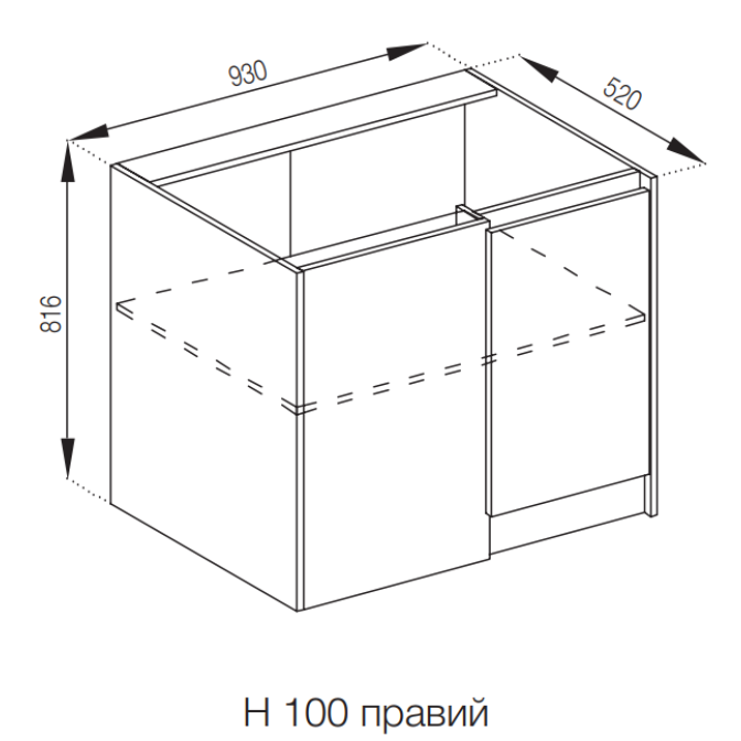 Кухонна секція нижня Н 100 Графіті Світ меблів 