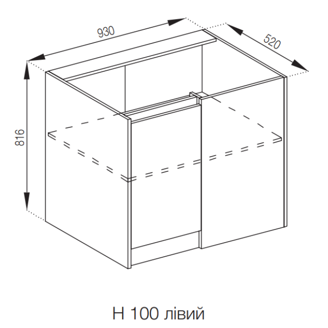 Кухонна секція нижня Н 100 Графіті Світ меблів 