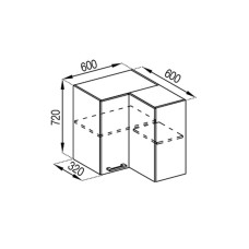 Кухонная секция верхняя 60*60 кут прямий Марта Мир мебели 