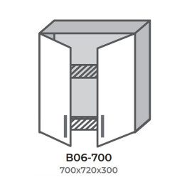 Кухонная секция В06-700 верхняя 700 сушилка два фасада Оптима Эверест  