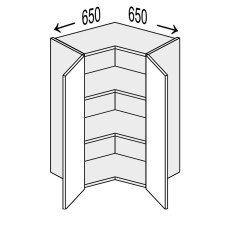 Кухонна секція Вінтаж верхня Кут В 90° 650х650/900 2дв VN-592W/9003 MiroMark