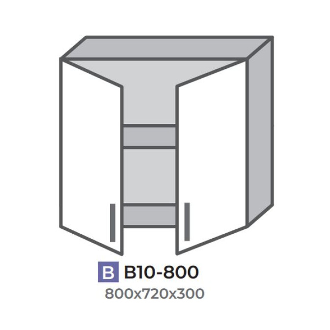 Кухонна секція В10-800 верхня 800 два фасади Оптима Еверест  