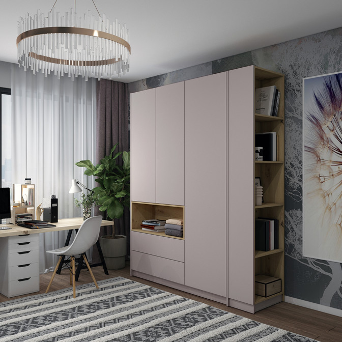 Шафа з нішою та етажеркою Дейл 3 ДСП 178 Doros