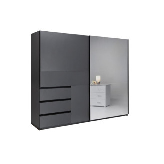 Шкаф-купе 2.5м 2Дв с зеркалом Вильма / Wilma Графит MiroMark WL-25-GT