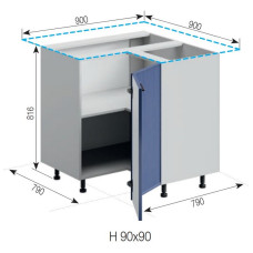 Кухонна секція нижня 90*90 Аріель Світ меблів