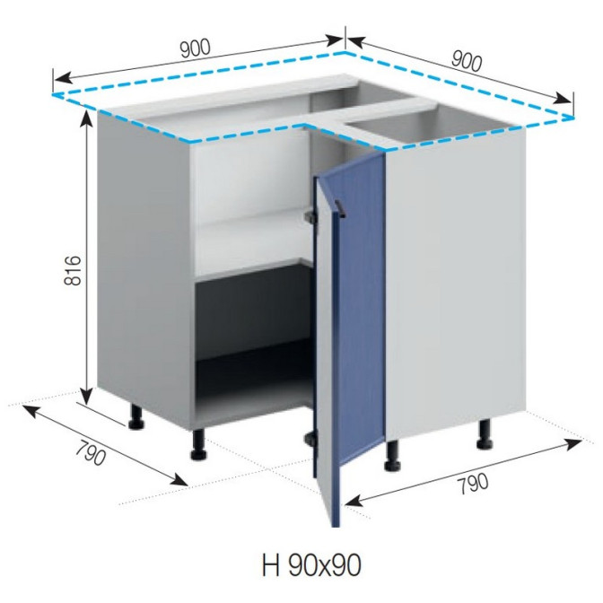 Кухонная секция нижняя 90*90 Ариэль Мир мебели