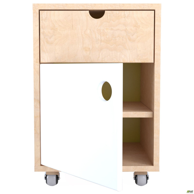 Тумба мобильная Co-working CW - 400 (395х400х585) Фанера / Лайм / Белый AMF