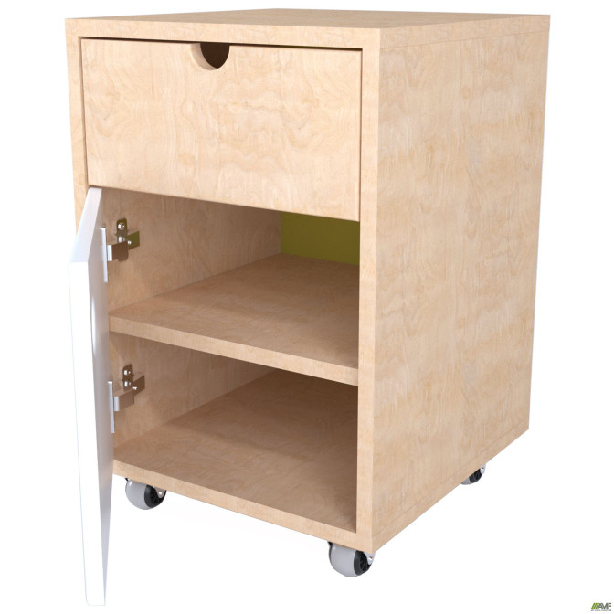 Тумба мобильная Co-working CW - 400 (395х400х585) Фанера / Лайм / Белый AMF