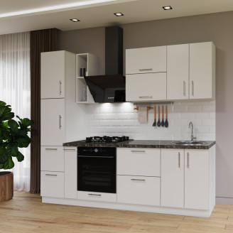 Кухня готова ДСП 2 Класик 2,4 м вбудована плита, окрема витяжка, з ручками Senam Кухня готова ДСП 2 Класик 2,4 м вбудована плита, окрема витяжка, з ручками Senam