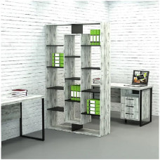 Стеллаж офисный Айсберг Дуб Крафт Белый Гамма стиль